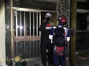 Team checking the house