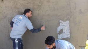 Plastering the wall