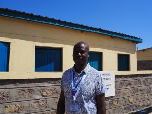 Me and newly constructed latrine in school
