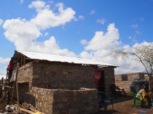  A permanent shelter under construction in Kalobeyei settlement