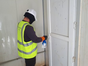 WASH service workers hired by PWJ added disinfection of door knobs and faucets to their daily cleaning routine.